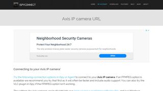 
                            11. Connect to Axis IP cameras