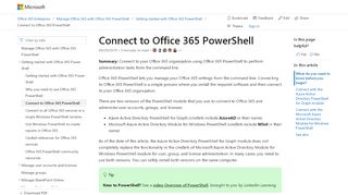 
                            11. Connect to Office 365 PowerShell | Microsoft Docs