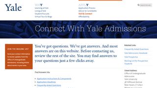 
                            4. Connect With Yale Admissions | Yale College Undergraduate ...