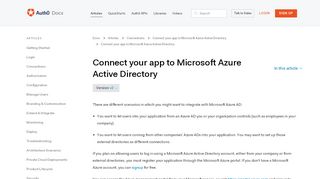 
                            9. Connect your app to Microsoft Azure Active Directory - Auth0
