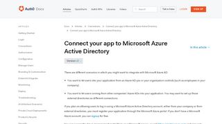 
                            8. Connect your app to Microsoft Azure Active Directory - Auth0