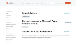 
                            3. Connect your app to vKontakte - Auth0