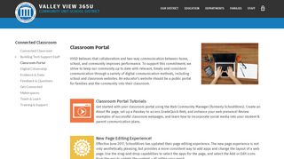 
                            3. Connected Classroom / Classroom Portal - Valley View School District's