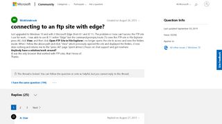 
                            5. connecting to an ftp site with edge? - Microsoft Community