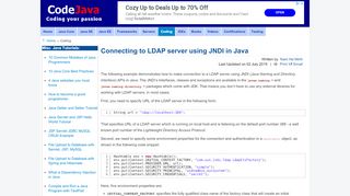 
                            6. Connecting to LDAP server using JNDI in Java - codejava.net