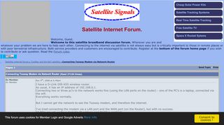 
                            2. Connecting Tooway Modem via Network Router - Satellite internet