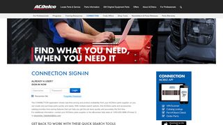 
                            2. CONNECTION SIGN-IN - acdelco.com