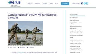
                            9. Considerations in the 3M Military Earplug Lawsuits - Verus