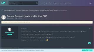 
                            1. Console Comands how to enable it for PS4? - Community Help - g ...