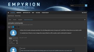 
                            8. console commands | Empyrion – Galactic Survival ...