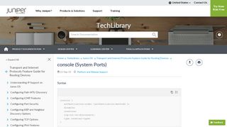 
                            6. console (System Ports) - TechLibrary - Juniper Networks