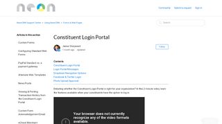 
                            2. Constituent Login Portal – NeonCRM Support Center