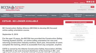 
                            2. Construction Safety Training System (CSTS-09) - bccsa.ca