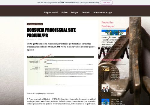 
                            5. CONSULTA PROCESSUAL SITE PROJUDI/PR