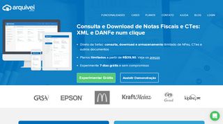 
                            1. Consultar e Baixar NFe e CTe, XML e DANFe! - Arquivei