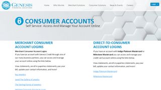 
                            10. Consumer Account Login - Genesis Financial Solutions