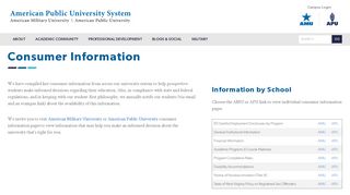 
                            8. Consumer Information - American Public University …