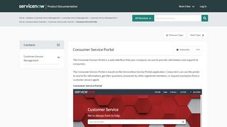 
                            5. Consumer Service Portal - ServiceNow product documentation