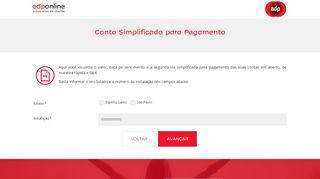 
                            2. Conta Simplificada para Pagamento - edponline