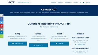 
                            11. Contact ACT - actstudent.org