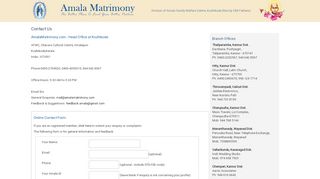 
                            1. Contact Amala Matrimony - AmalaMatrimony.com