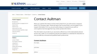 
                            4. Contact Aultman - Aultman Hospital