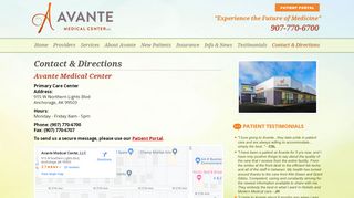 
                            5. Contact & Directions | Avante Medical Center in Anchorage, Alaska