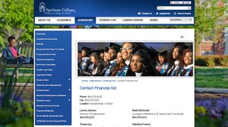 
                            5. Contact Financial Aid | Spelman College