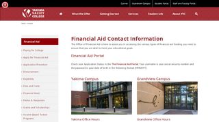 
                            2. Contact - Financial Aid - Yakima Valley College