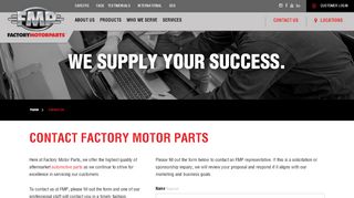 
                            5. Contact FMP - Auto Parts Supplier | Factory Motor Parts Support ...