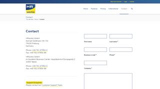 
                            8. Contact - HR Software: HRworks