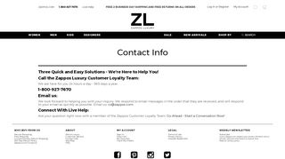 
                            3. Contact Info | Zappos Luxury