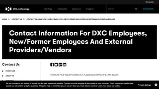 
                            4. Contact Information for DXC Employees, New/Former ...