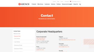 
                            4. Contact Kronos; Call Kronos; Email Kronos; Locations | Kronos