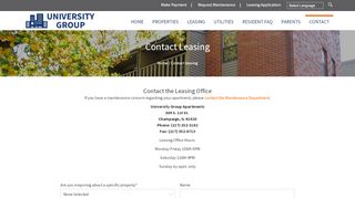 
                            10. Contact Leasing - The University Group