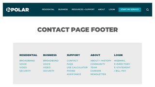 
                            3. Contact Page Footer – Polar Communications