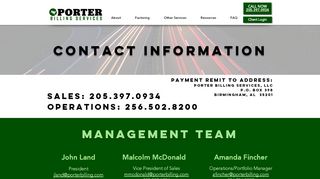 
                            2. Contact Porter Billing Services