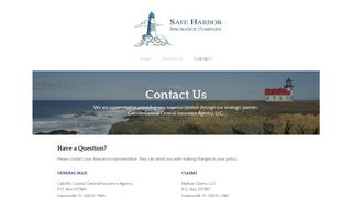 
                            9. Contact - Safe Harbor Insurance Company
