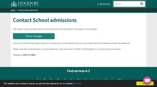 
                            4. Contact School admissions - Stockport Council