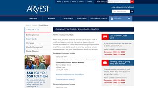 
                            3. Contact Security Bankcard Center - arvest.com