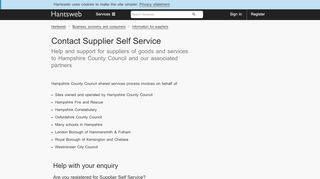 
                            7. Contact Supplier Self Service | Hantsweb