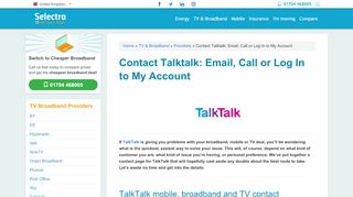 
                            9. Contact Talktalk: Email, Call or Log In to My Account