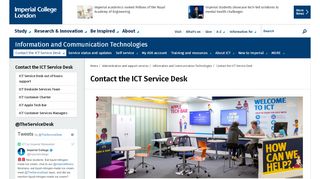 
                            2. Contact the ICT Service Desk - Imperial College London