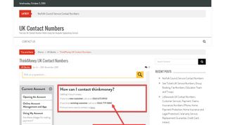 
                            3. Contact ThinkMoney Customer Service Phone Number: 0161 779 ...