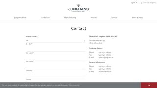 
                            4. Contact - Uhrenfabrik Junghans