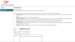 
                            2. Contact Us - AllCare Health Provider Portal