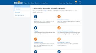 
                            7. Contact Us | Allegiant Air
