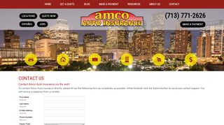 
                            8. Contact Us - Amco Auto Insurance