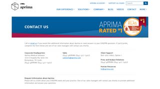 
                            9. Contact Us | Aprima