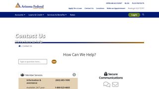 
                            4. Contact Us | Arizona Federal Credit Union